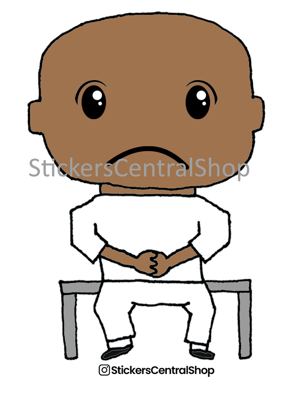 Benchwarmer Soccer Player Sticker, white
