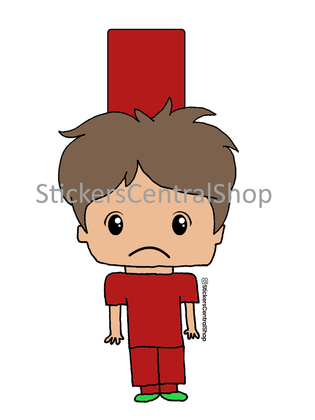 Liverpool Red Card Soccer Player Sticker, red