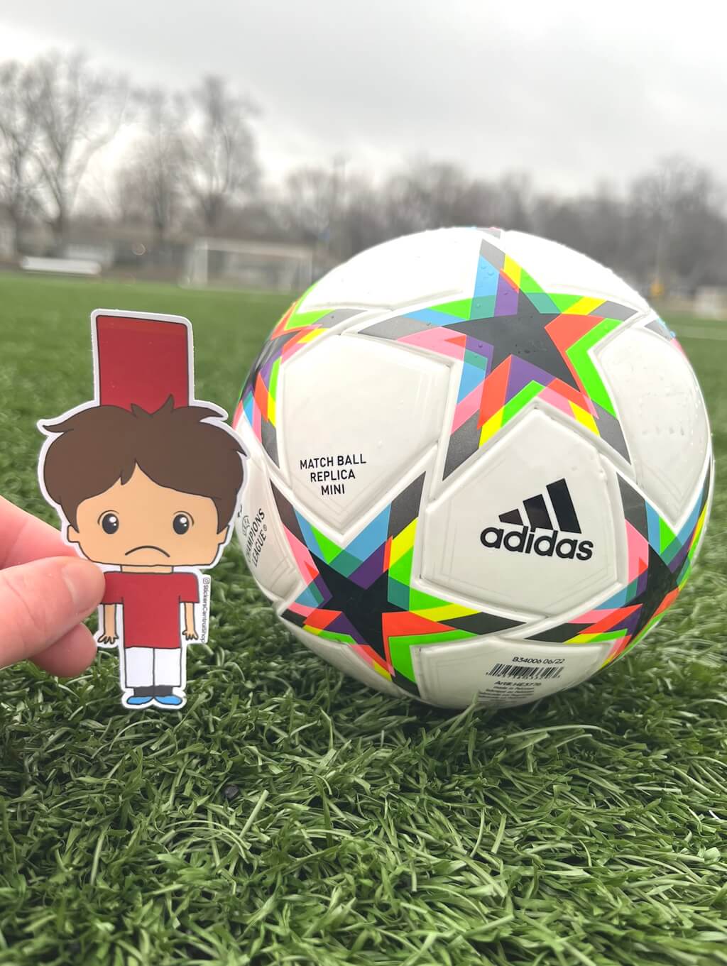 Red Card Soccer Player Sticker, red and white