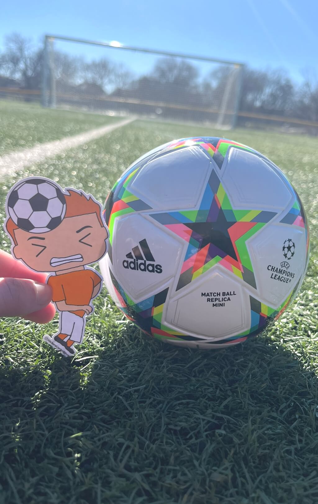 Netherlands Header Soccer Player Sticker, orange and white