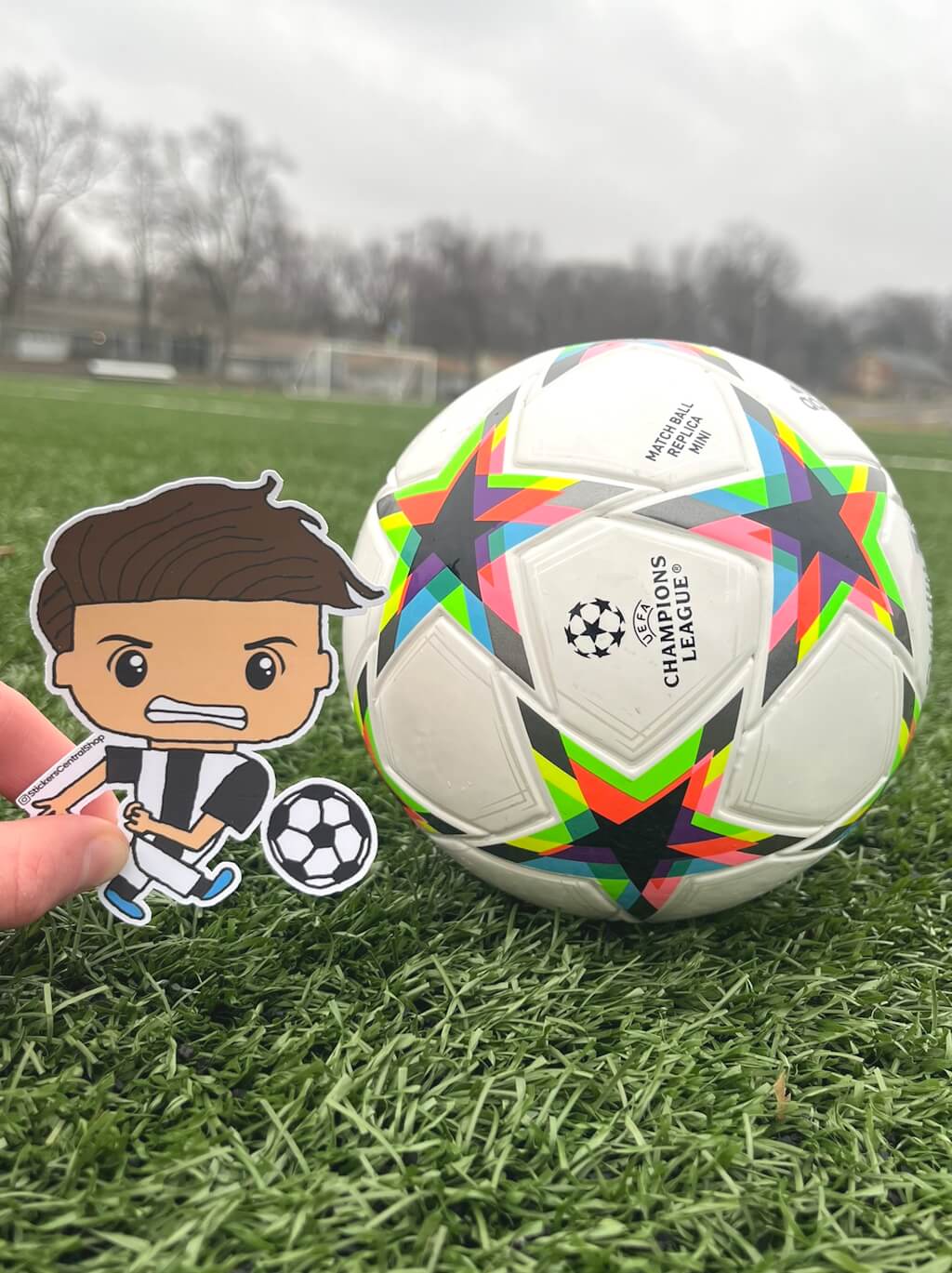 Juventus Shooting Soccer Player Sticker, black with white