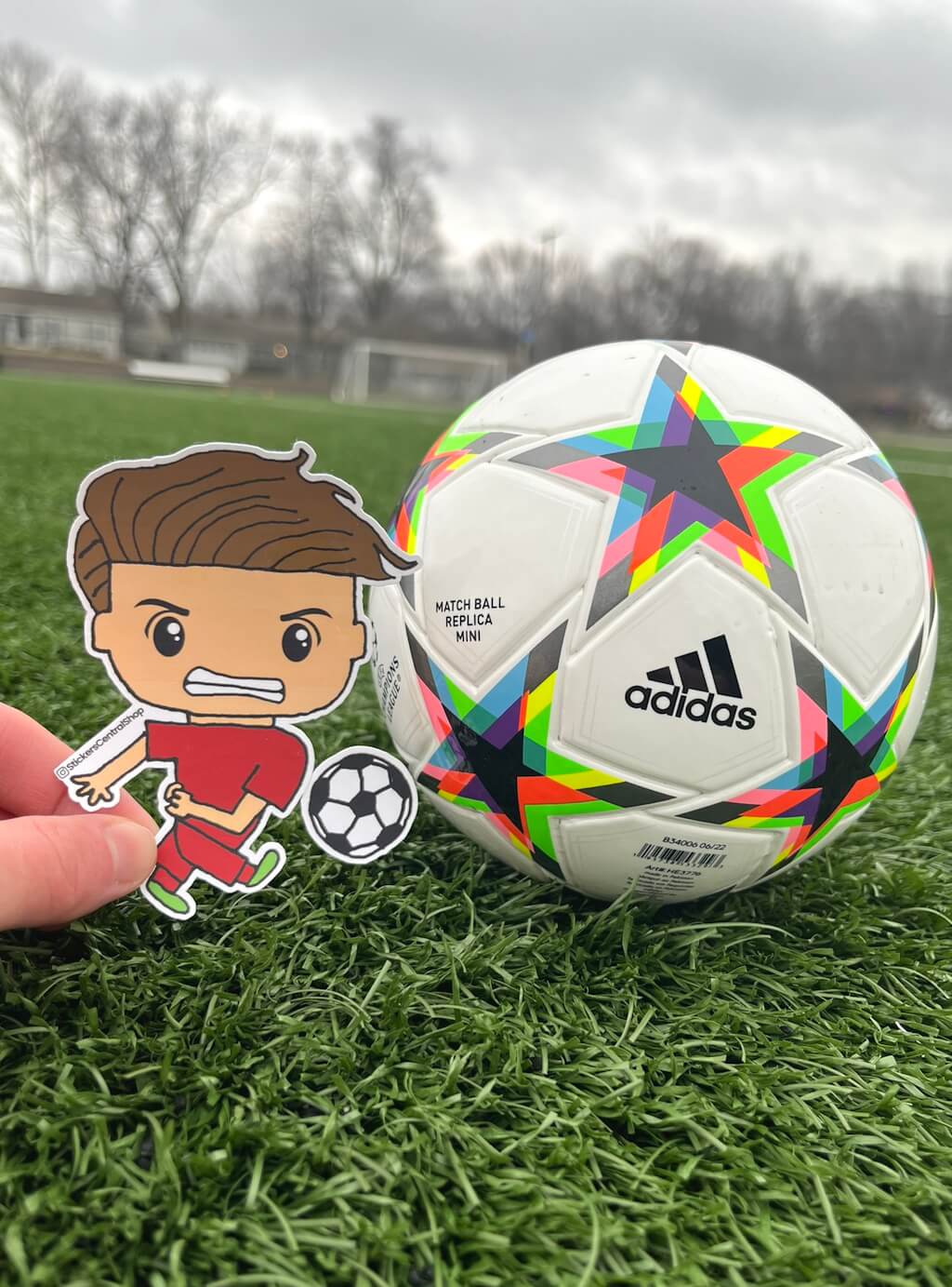 Shooting Soccer Player Sticker, red