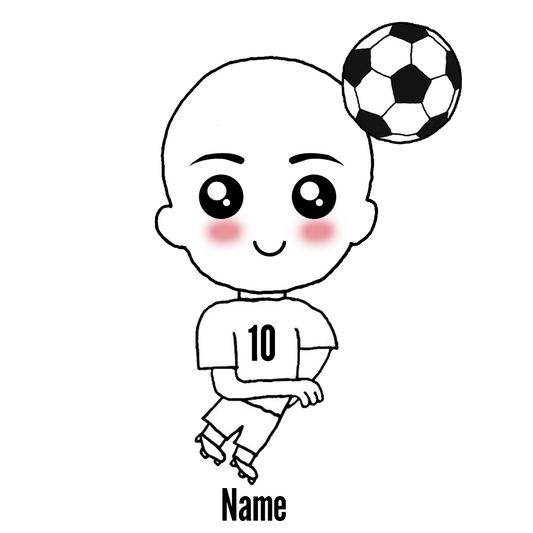 Customizable Kawaii HEADER Soccer Player Sticker