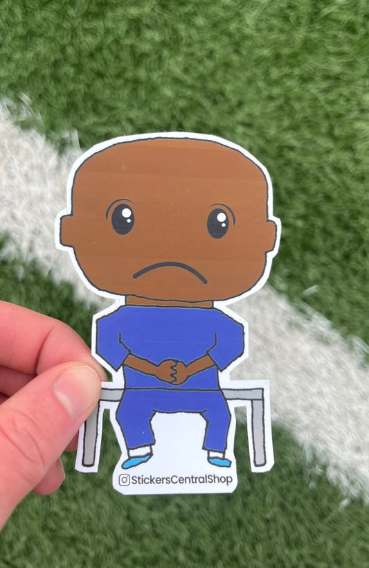 Benchwarmer Soccer Player Sticker, blue