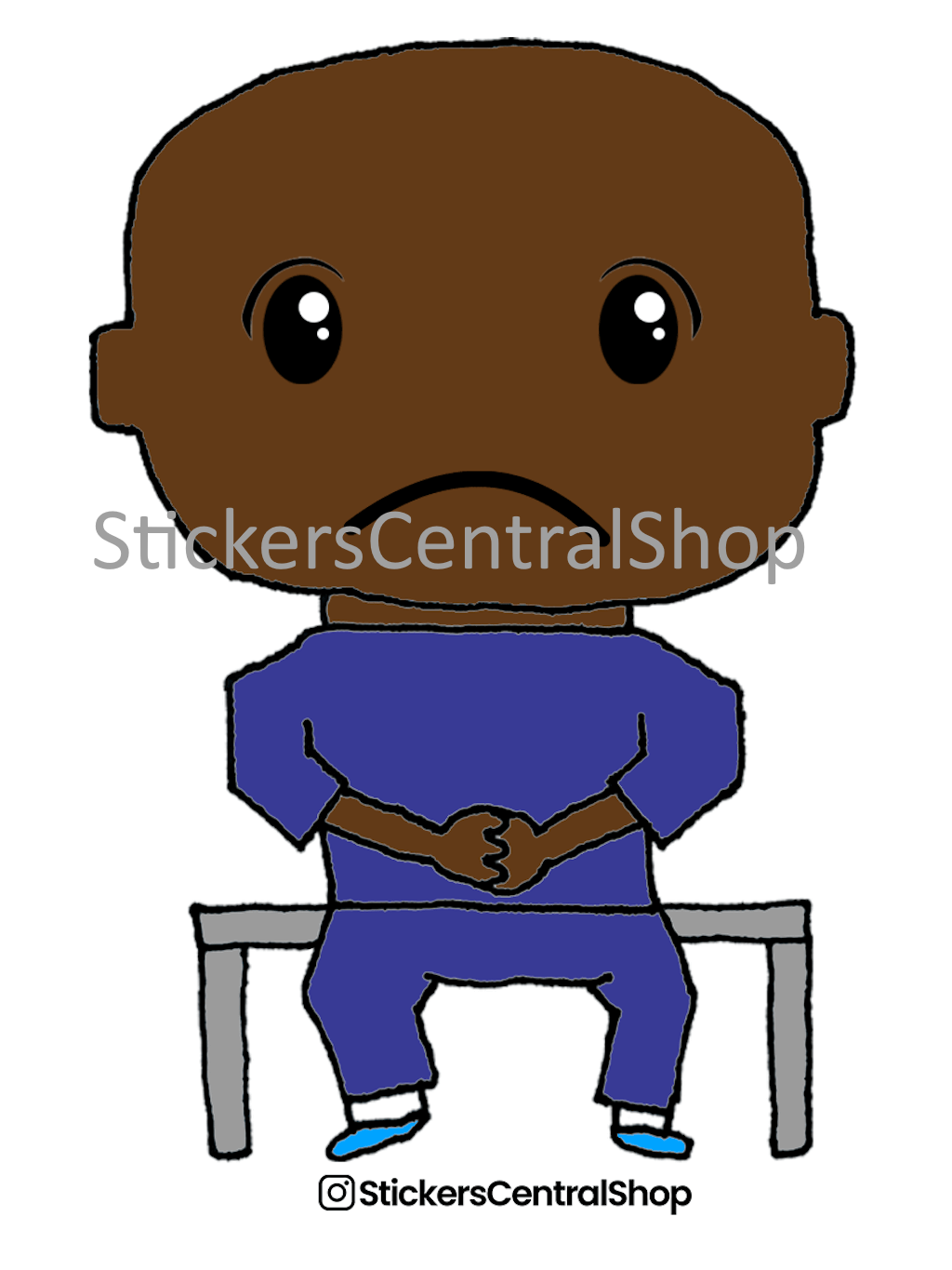 Benchwarmer Soccer Player Sticker, blue
