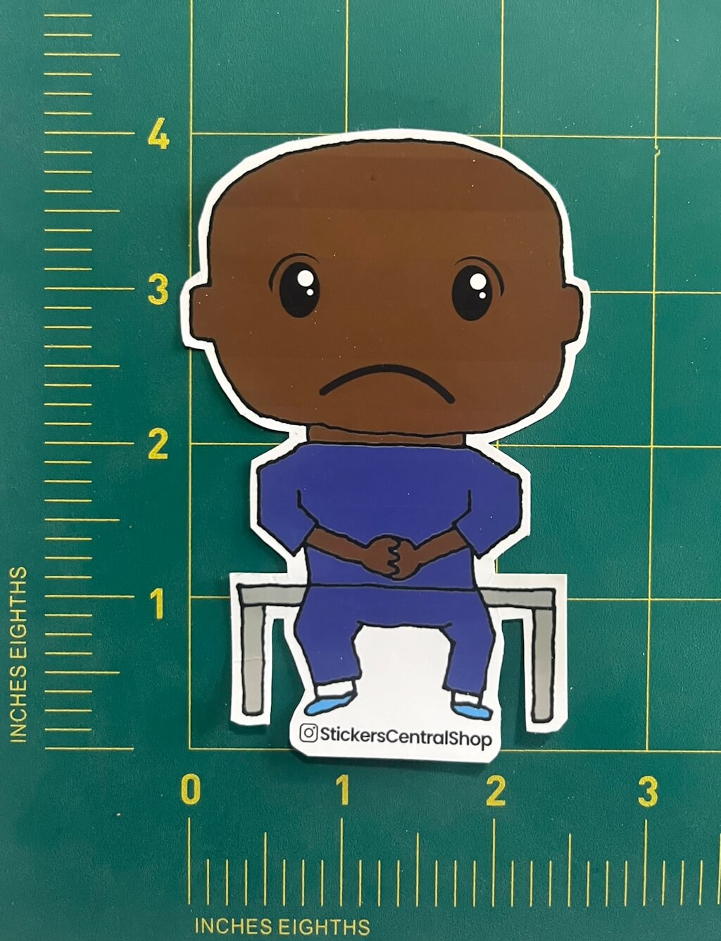 Benchwarmer Soccer Player Sticker, blue