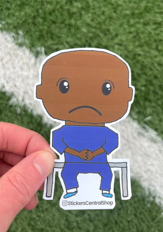 Chelsea Benchwarmer Soccer Player Sticker, blue