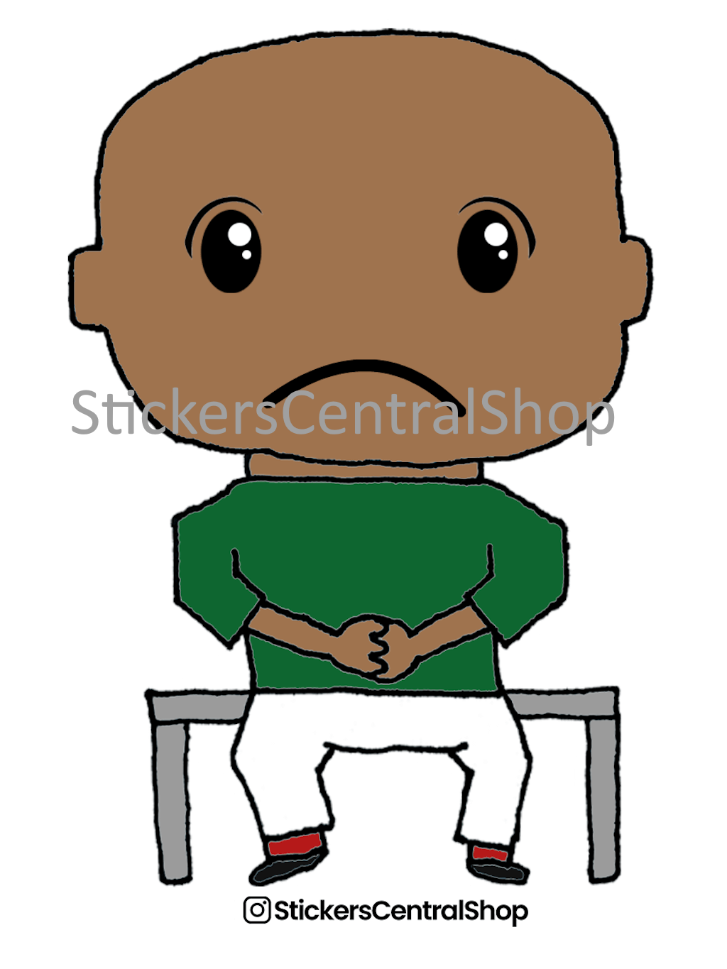 Benchwarmer Soccer Player Sticker, green and white