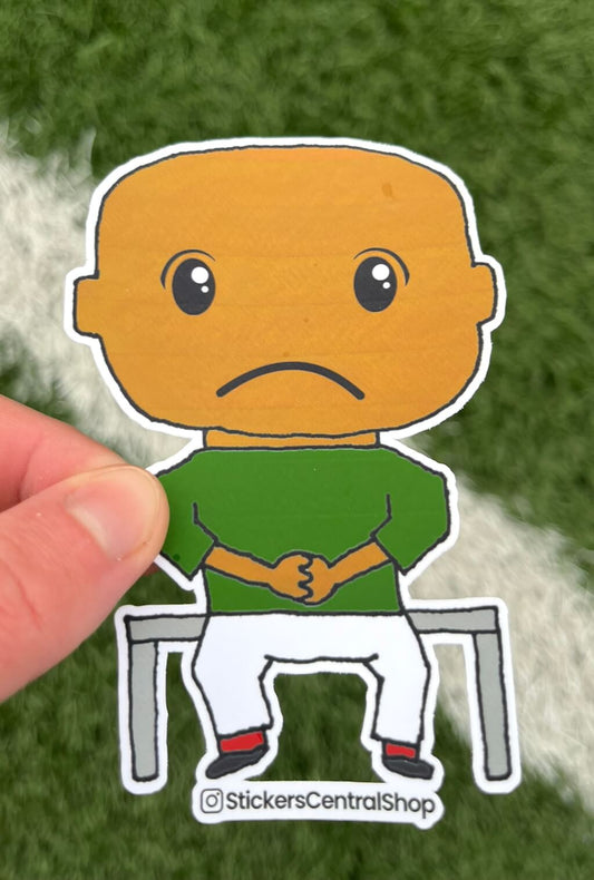 Mexico Benchwarmer Soccer Player Sticker, green and white