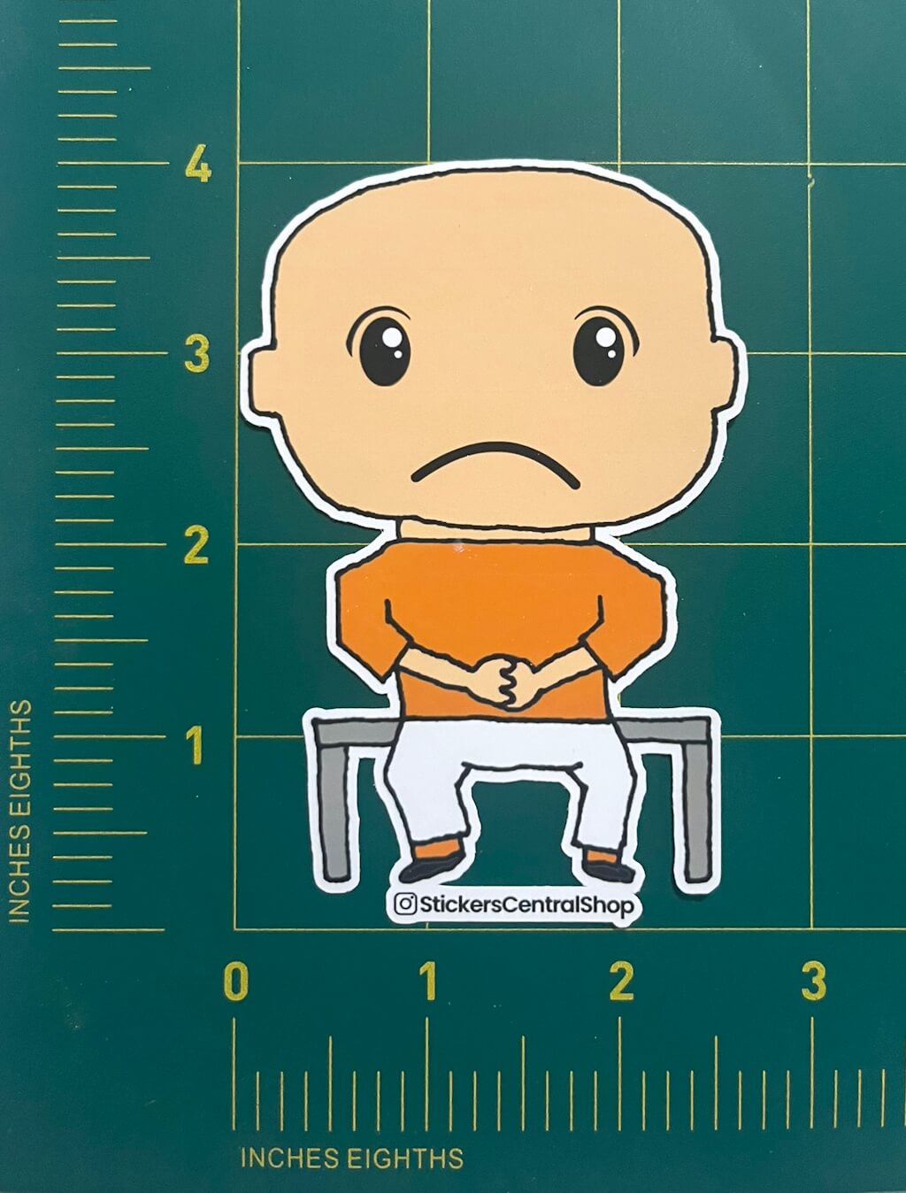 Benchwarmer Soccer Player Sticker, orange and white