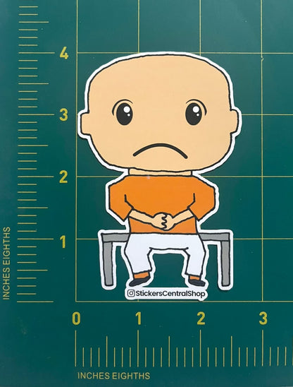 Benchwarmer Soccer Player Sticker, orange and white