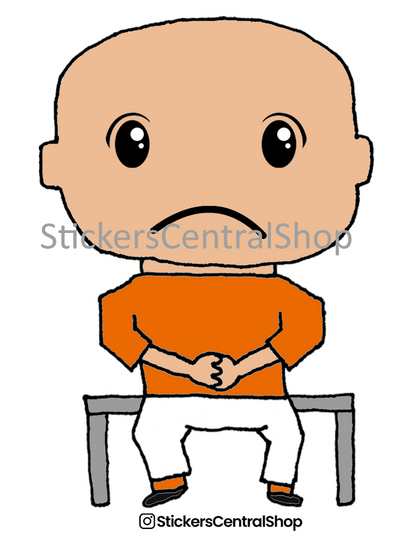 Benchwarmer Soccer Player Sticker, orange and white