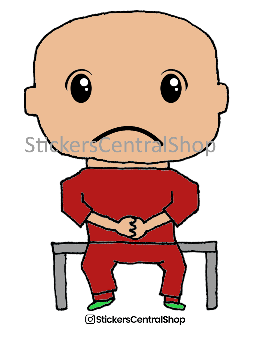 Benchwarmer Soccer Player Sticker, red