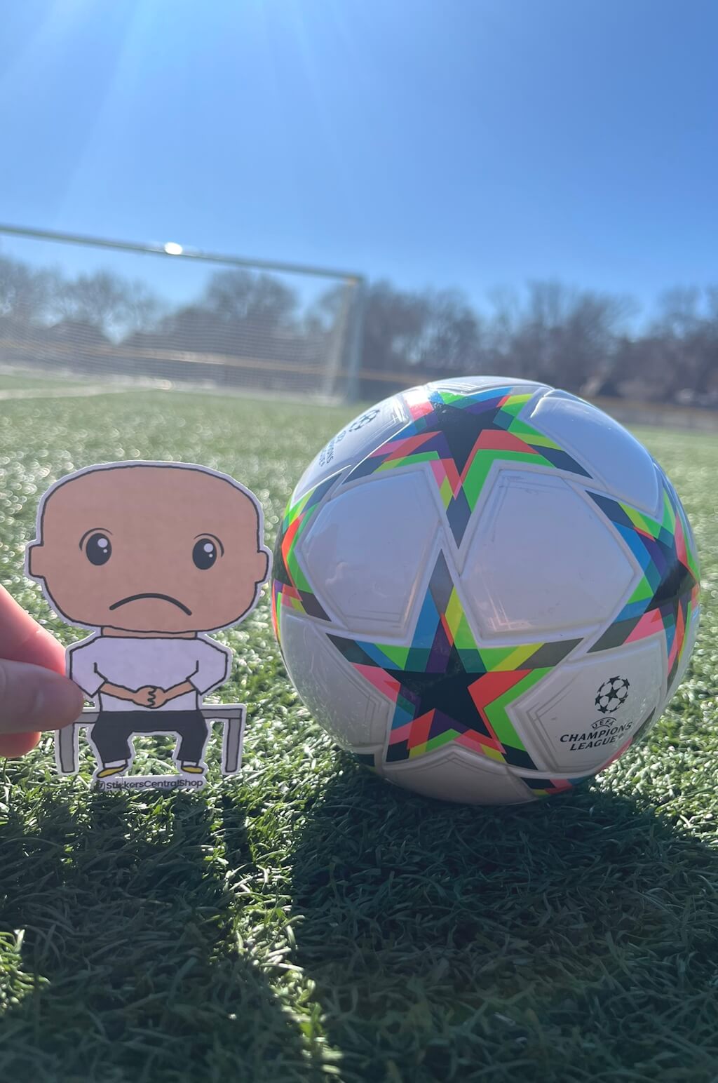 Benchwarmer Soccer Player Sticker, white and black