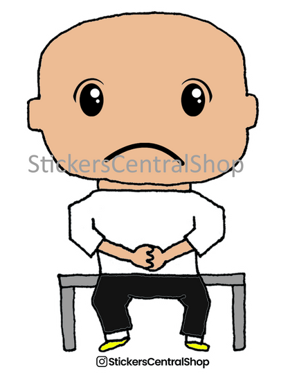 Benchwarmer Soccer Player Sticker, white and black