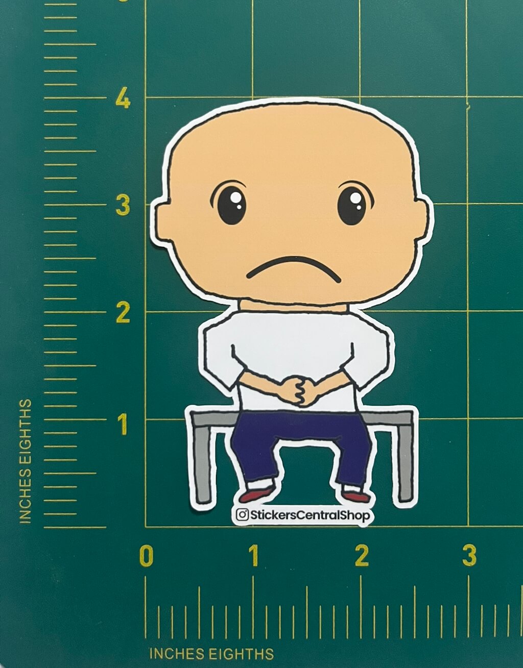 Benchwarmer Soccer Player Sticker, white and blue
