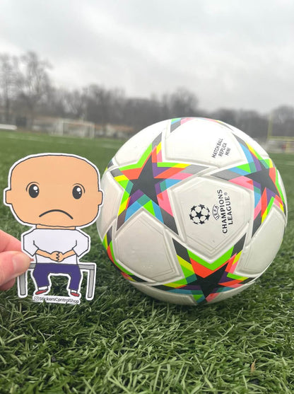 Tottenham Hotspur Benchwarmer Soccer Player Sticker, white with blue