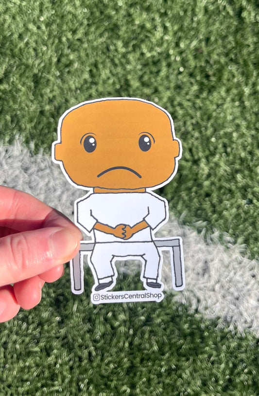 Benchwarmer Soccer Player Sticker, white