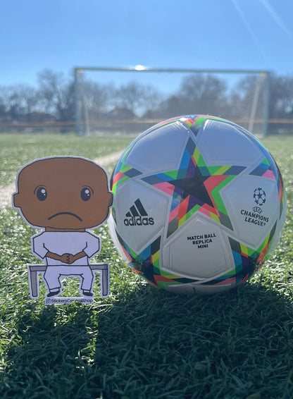 Real Madrid Benchwarmer Soccer Player Sticker, white