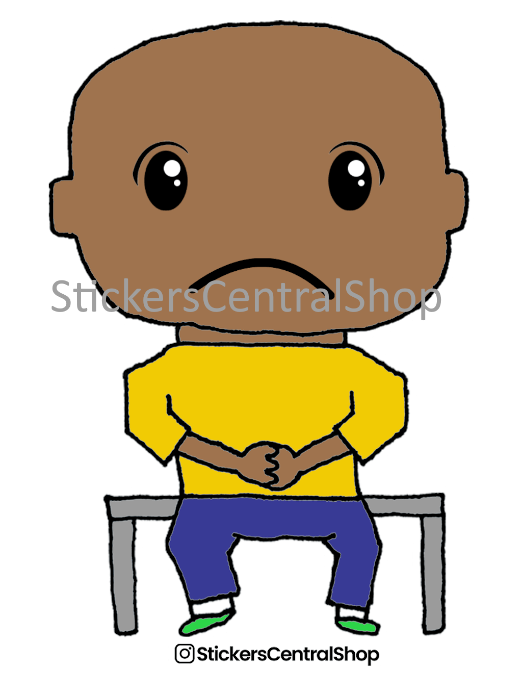 Benchwarmer Soccer Player Sticker,  yellow and blue