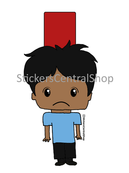 Uruguay Red Card Soccer Player Sticker, light blue and black