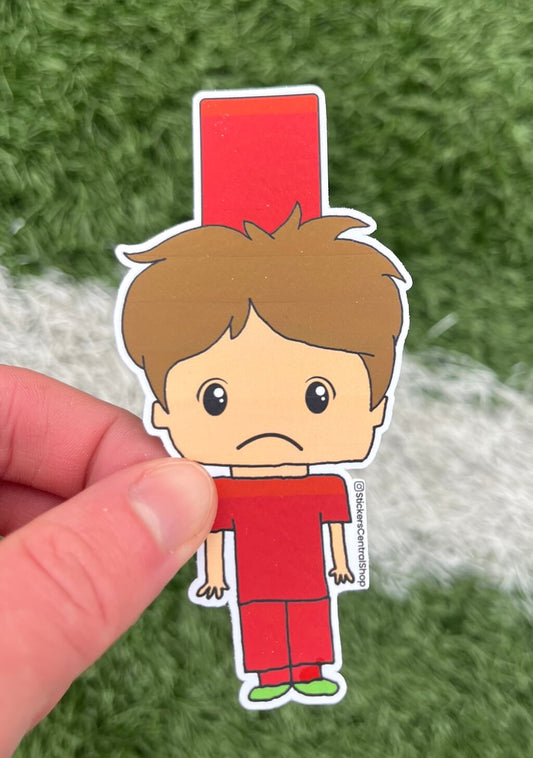 Liverpool Red Card Soccer Player Sticker, red