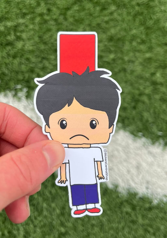 Tottenham Hotspur Red Card Soccer Player Sticker, white with blue