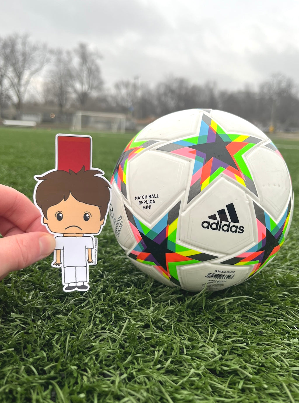 England Red Card Soccer Player Sticker, white