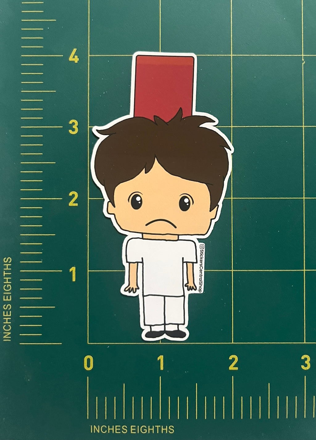 England Red Card Soccer Player Sticker, white