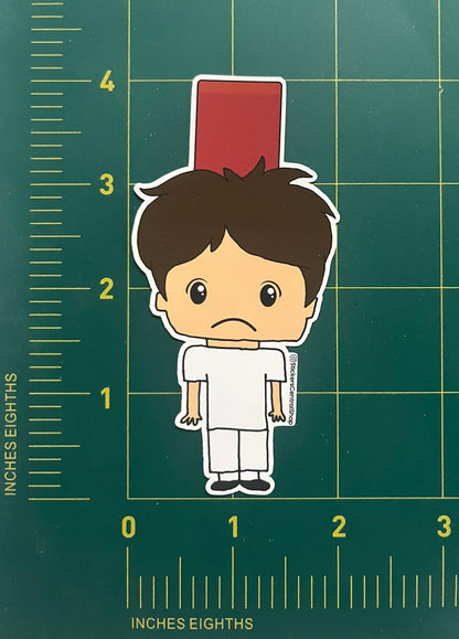 England Red Card Soccer Player Sticker, white
