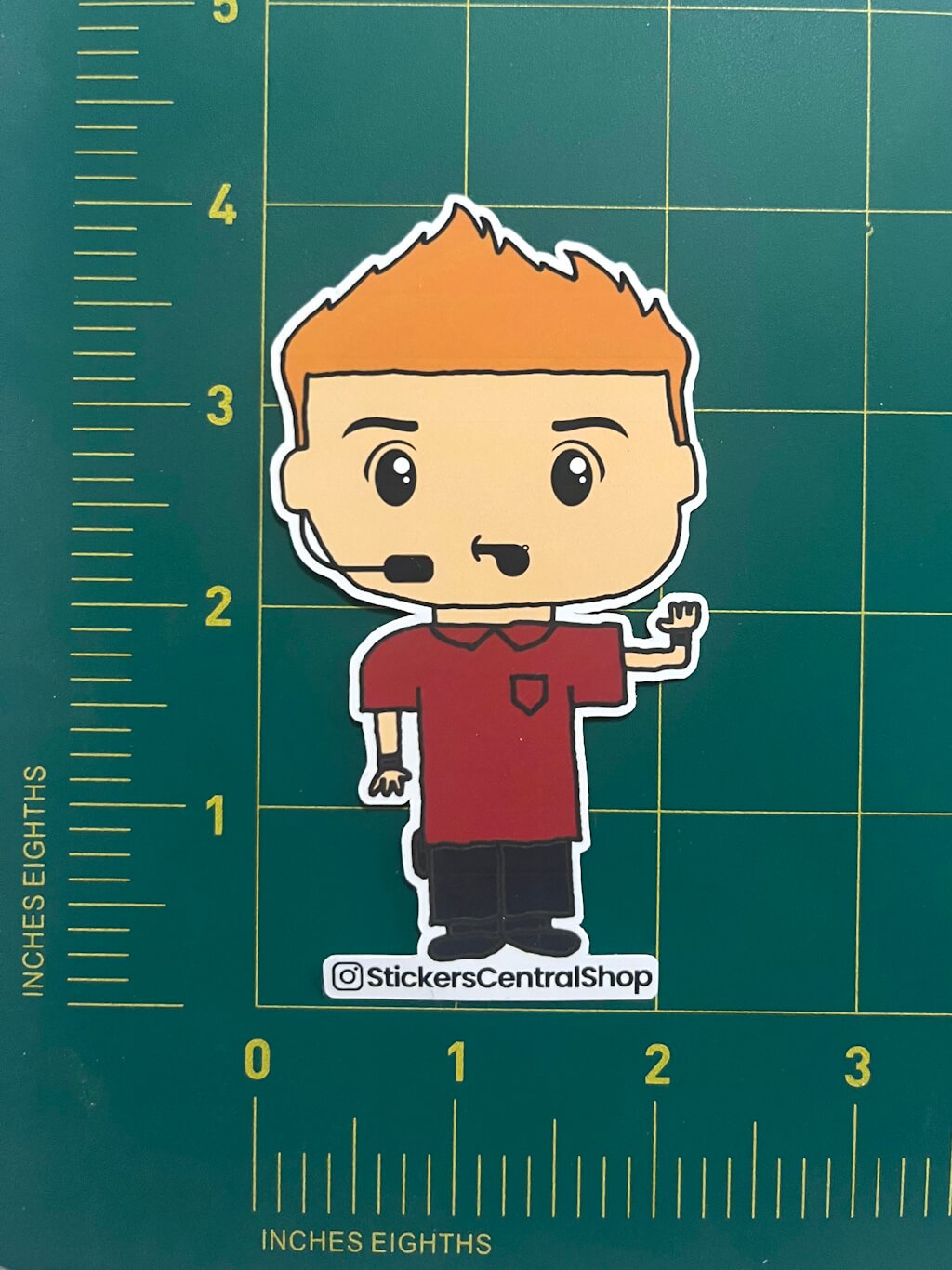 Soccer Referee Whistling Sticker, red and black