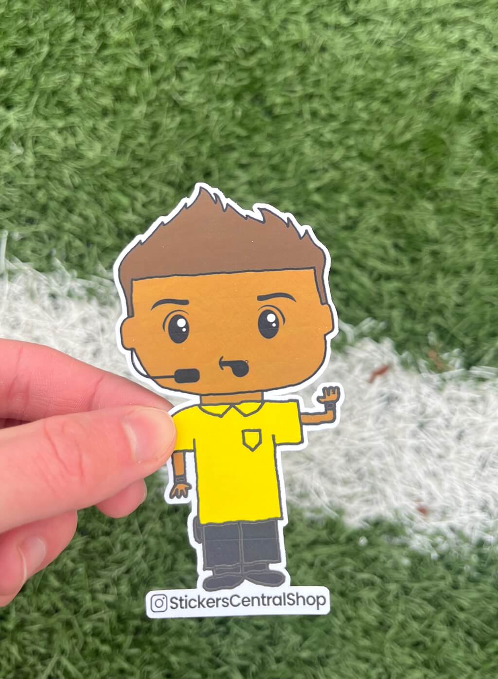 Soccer Referee Whistling Sticker, yellow and black