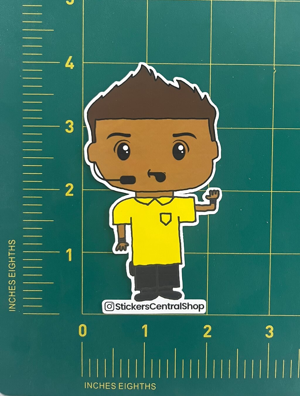 Soccer Referee Whistling Sticker, yellow and black