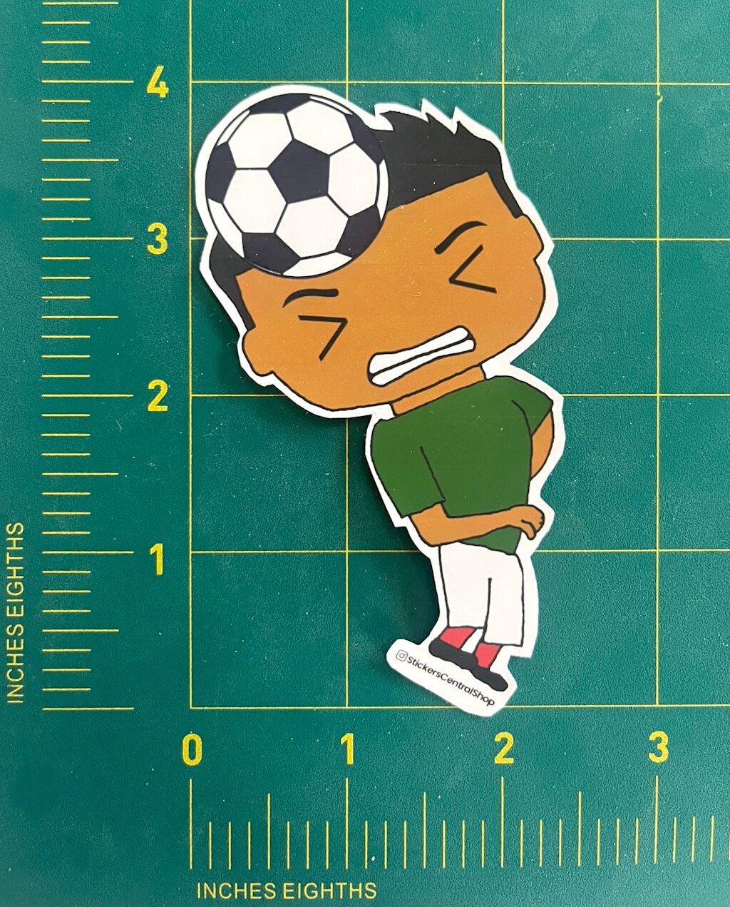 Mexico Header Soccer Player Sticker, green and white