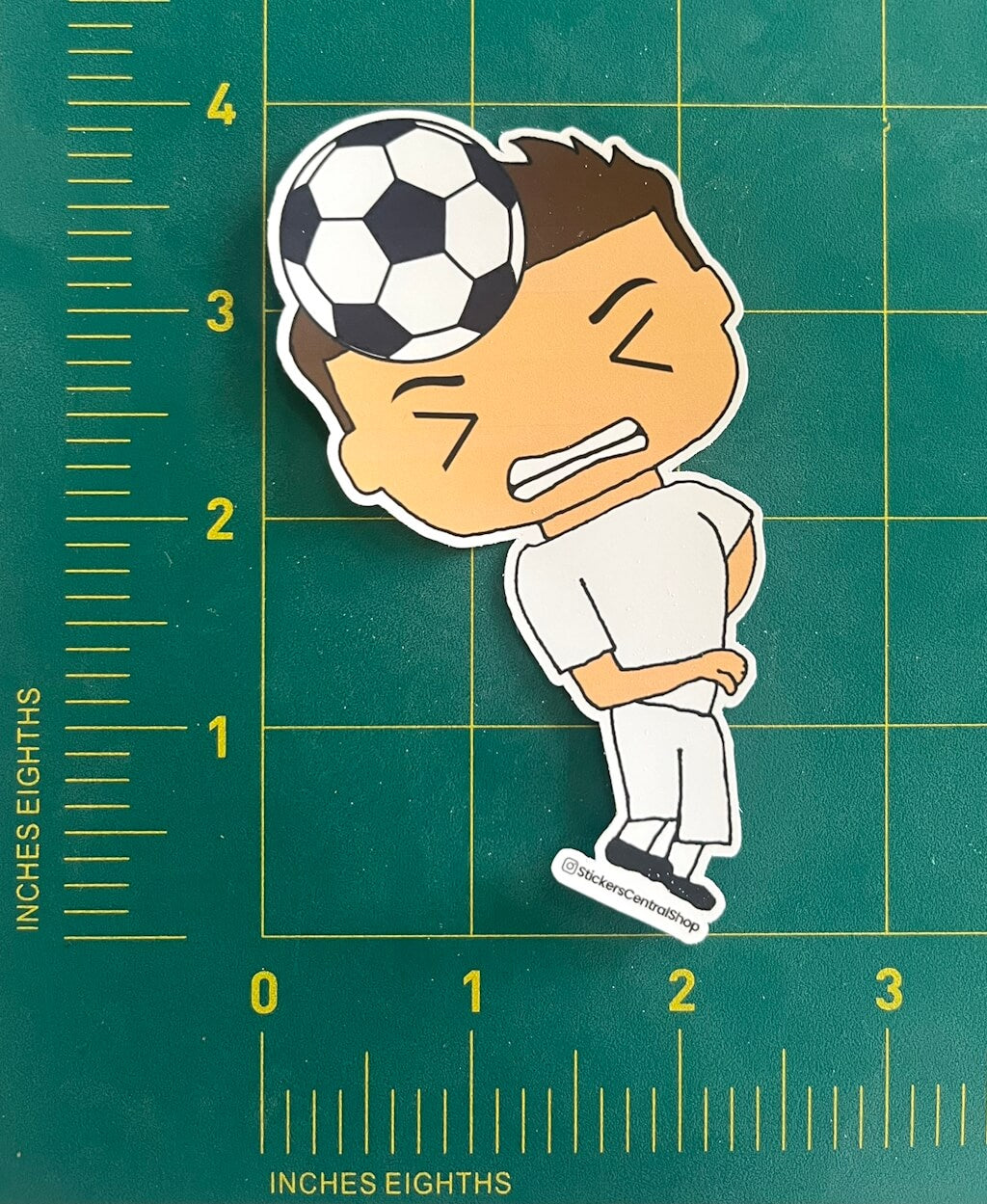 Real Madrid Header Soccer Player Sticker, white