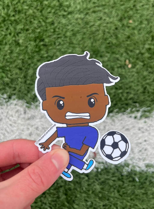 Chelsea Shooter Soccer Player Sticker, blue