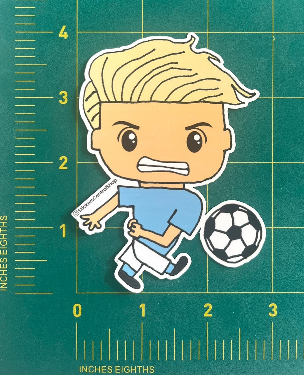 Manchester City Shooter Soccer Player, light blue with white