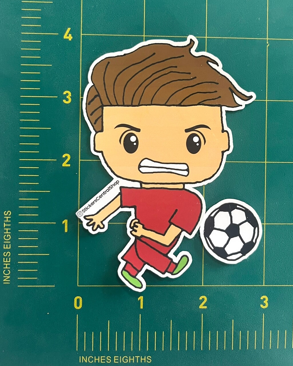 Liverpool Shooter Soccer Player Sticker, red