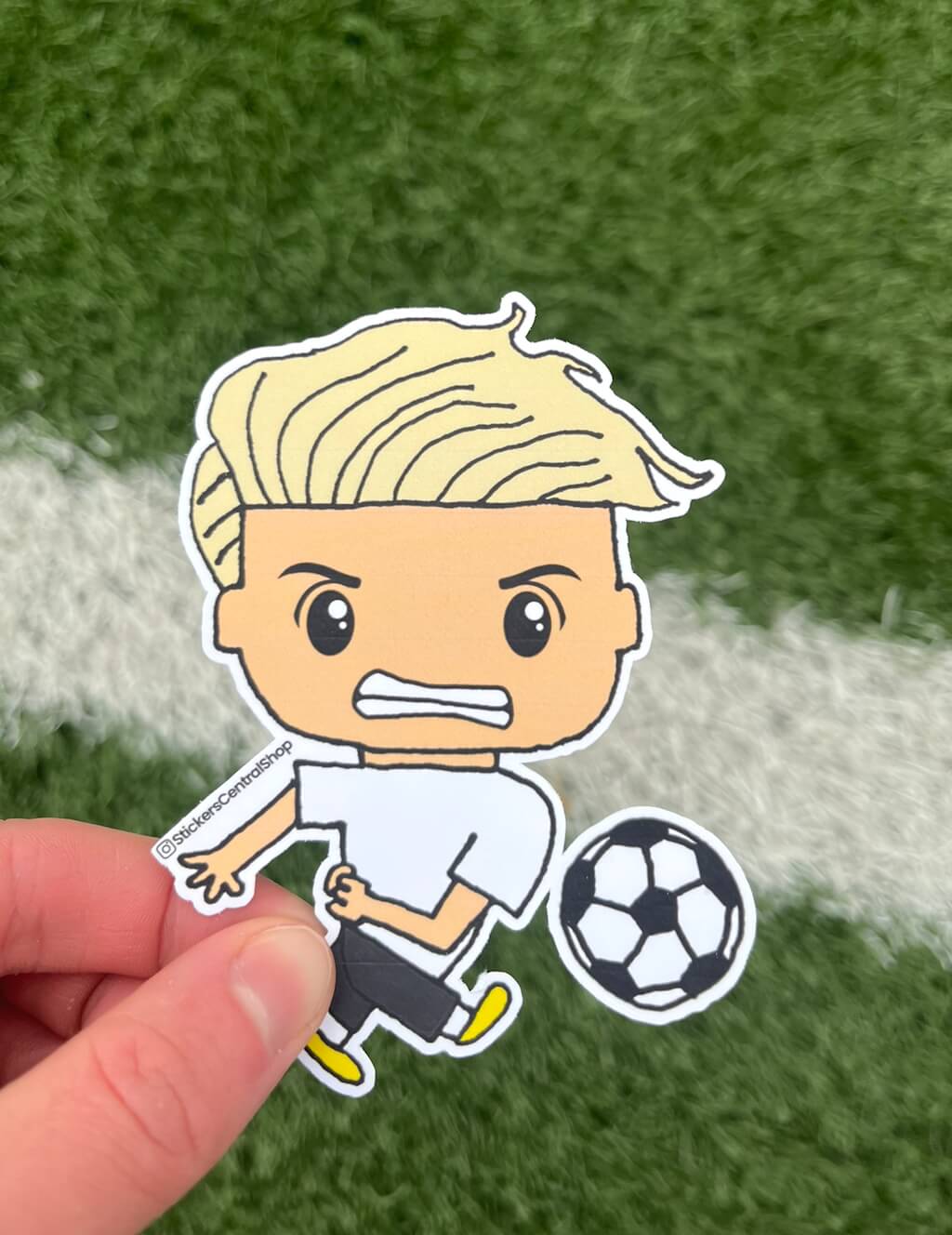 Germany Shooter Soccer Player Sticker, white and black