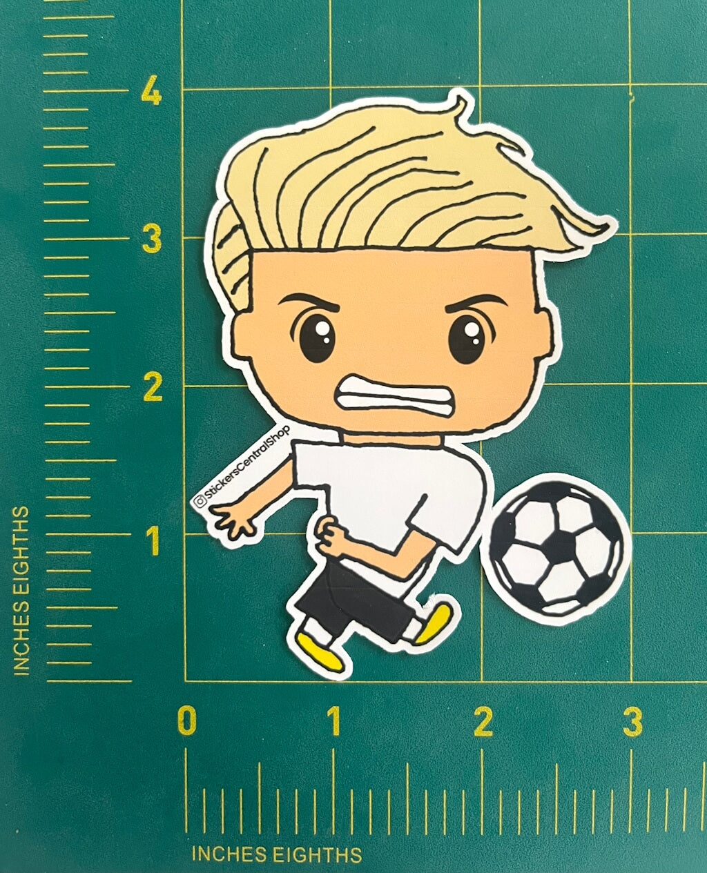 Germany Shooter Soccer Player Sticker, white and black