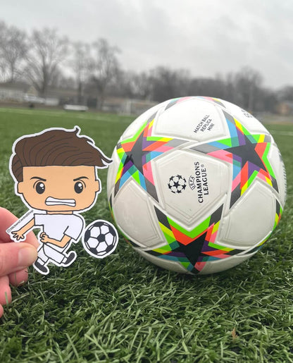 England Shooting Soccer Player Sticker, white
