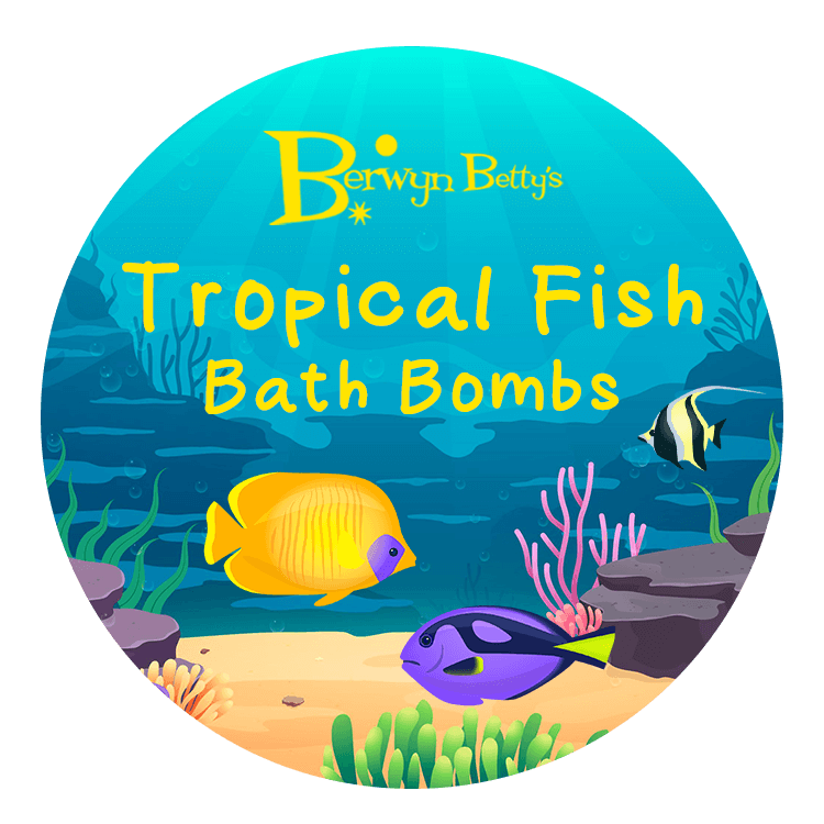 BB TROPICAL FISH - Sticker Label - 12 Sticker Sheet