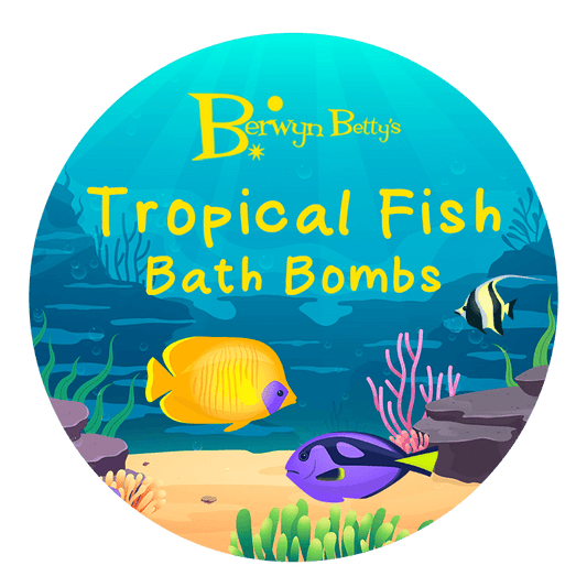 BB TROPICAL FISH - Sticker Label - 12 Sticker Sheet